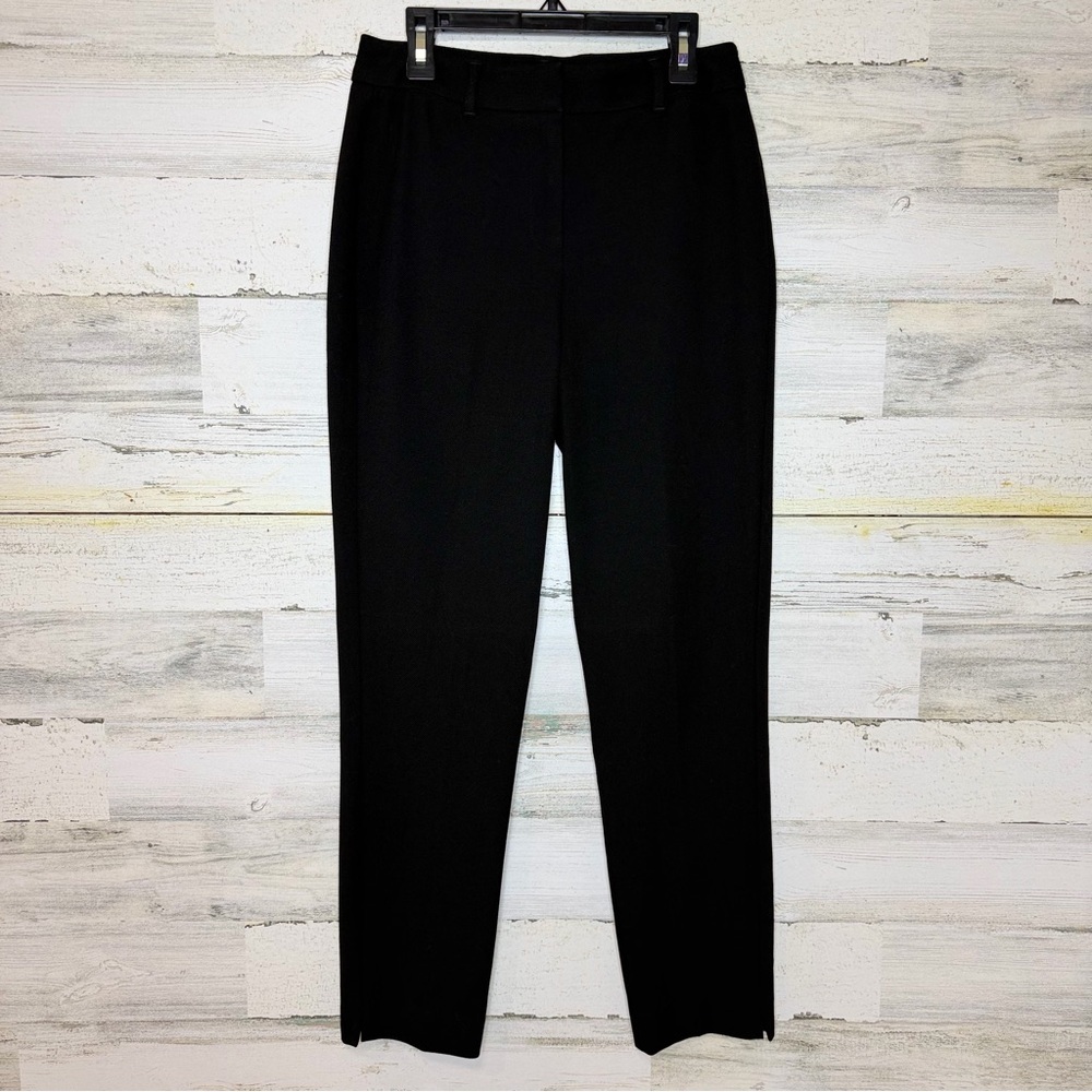 White House Black Market Women's Black Dress Pants Flat Front Zip Size 0 New